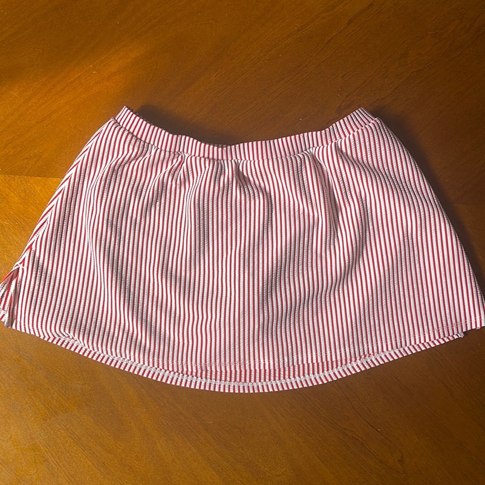 Cacique swim skirt size 10 red, and white NWOT